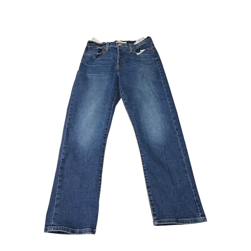 Levis Wedgie Straight Jeans Womens 31X28 Medium Wash Blue Button Fly 34964-0207